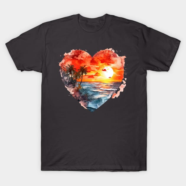 Beach Sunset 3 T-Shirt by Kingdom Arts and Designs